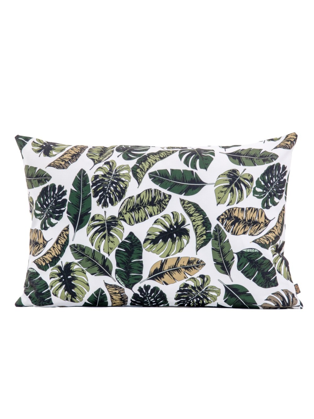 Coussin d'extérieur motif feuilles vertes Cayo