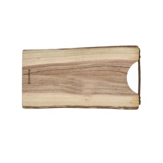 JAMES - PLANCHE À DÉCOUPER - BOIS D'ACACIA / CUIR - L 19 X W 32 X H 1,5 CM - NATUREL