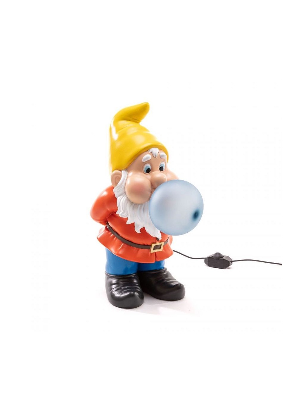 GUMMY WORKING Lampe à poser nain de jardin bonnet jaune USB H42cm