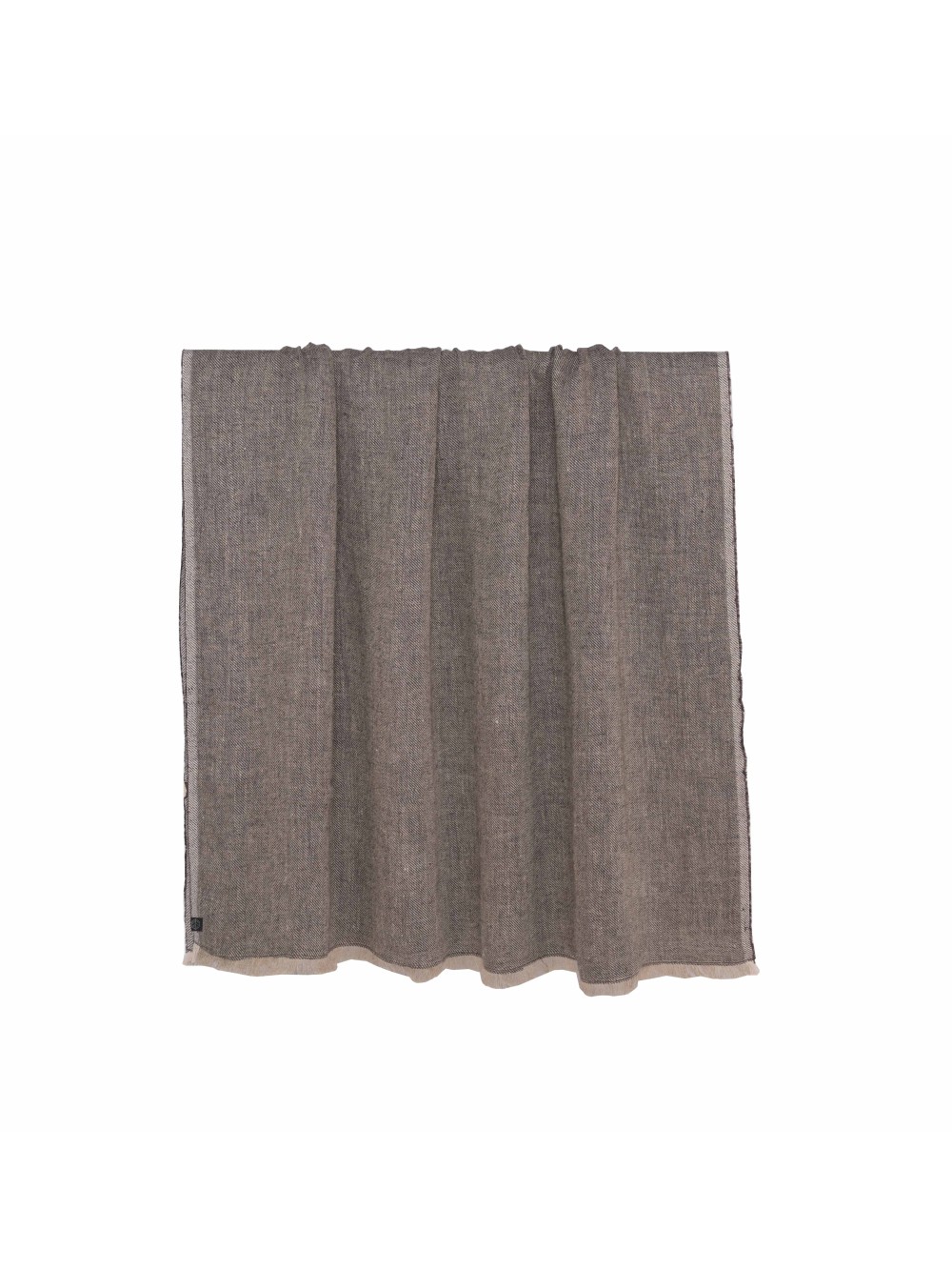 Plaid - Couvre lit en lin CUBA 135x190 CHARBON