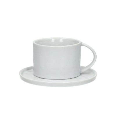 PORCELINO WHITE - tasse & soucoupe - porcelaine - DIA 14 x H 8,2 cm - blanc