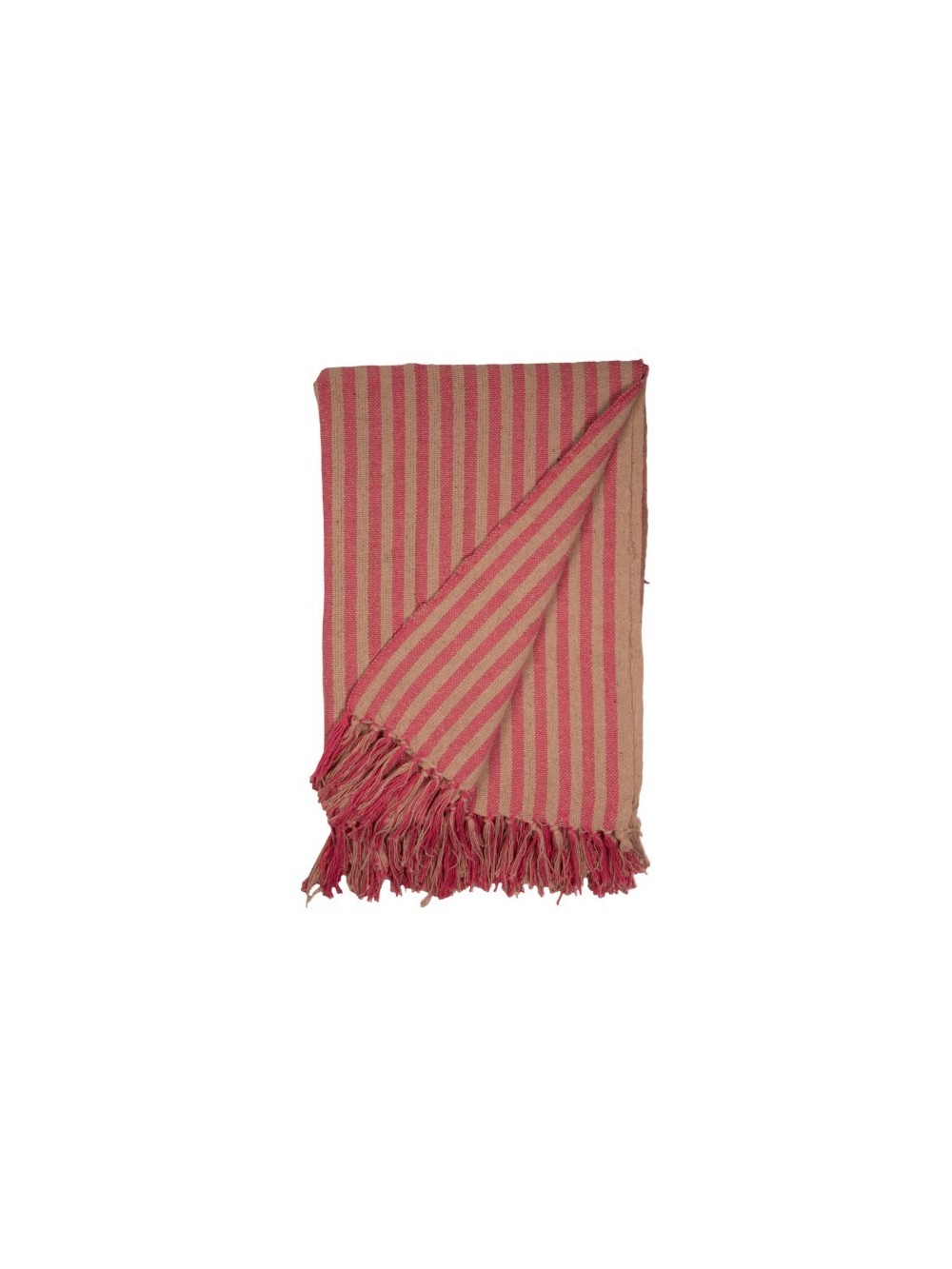 PLAIDThrows-Stripe-Rose/Red, 130x180 cm