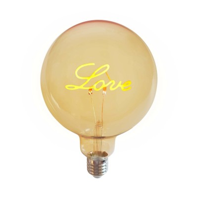 AMPOULE LED LOVE E27 AMBRE D12,5 H18cm