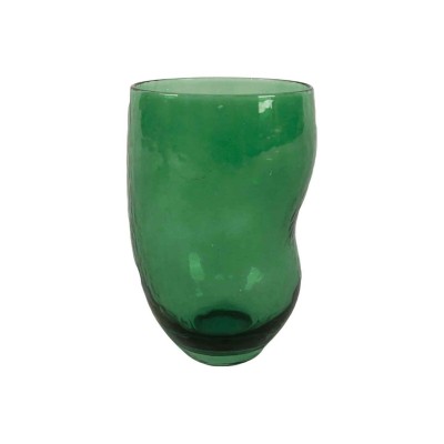 VERRE GOBELET TRIBU VERT FONCE D7 H11cm