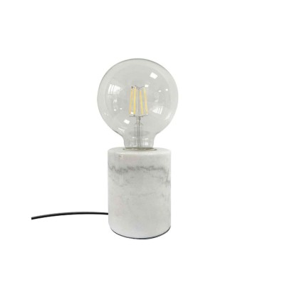 Lampe base marbre blanc D10 H15cm