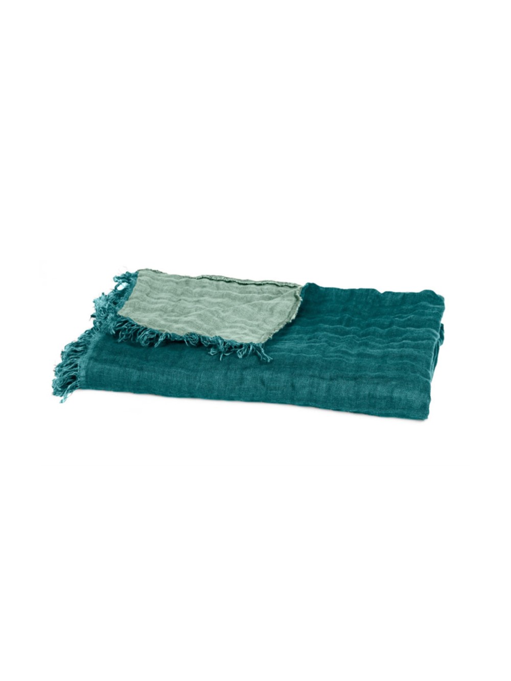 PLAID BAYA BLEU DE PRUSSE CELADON 135X200