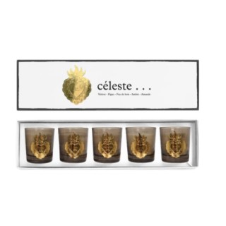 Coffret de 5 bougies Céleste