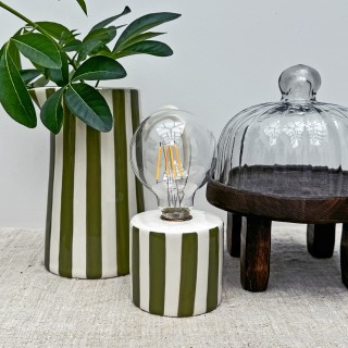 Lampe Décorative à rayures D8,8 x H17,5 cm