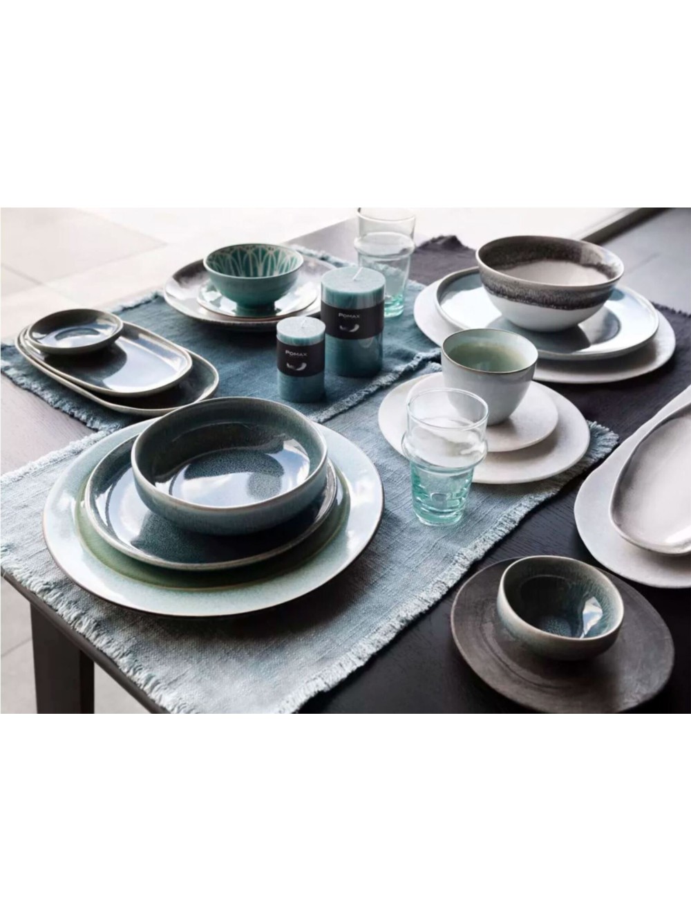 ASSIETTE A SOUPE  KIMO PORCELAINE AQUA D17.5