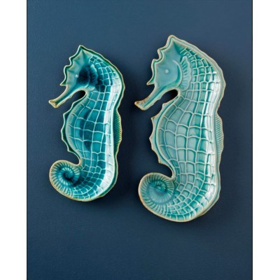 Petite assiette aqua hypocampe