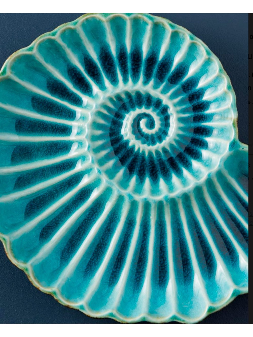 Assiette aqua coquillage rond