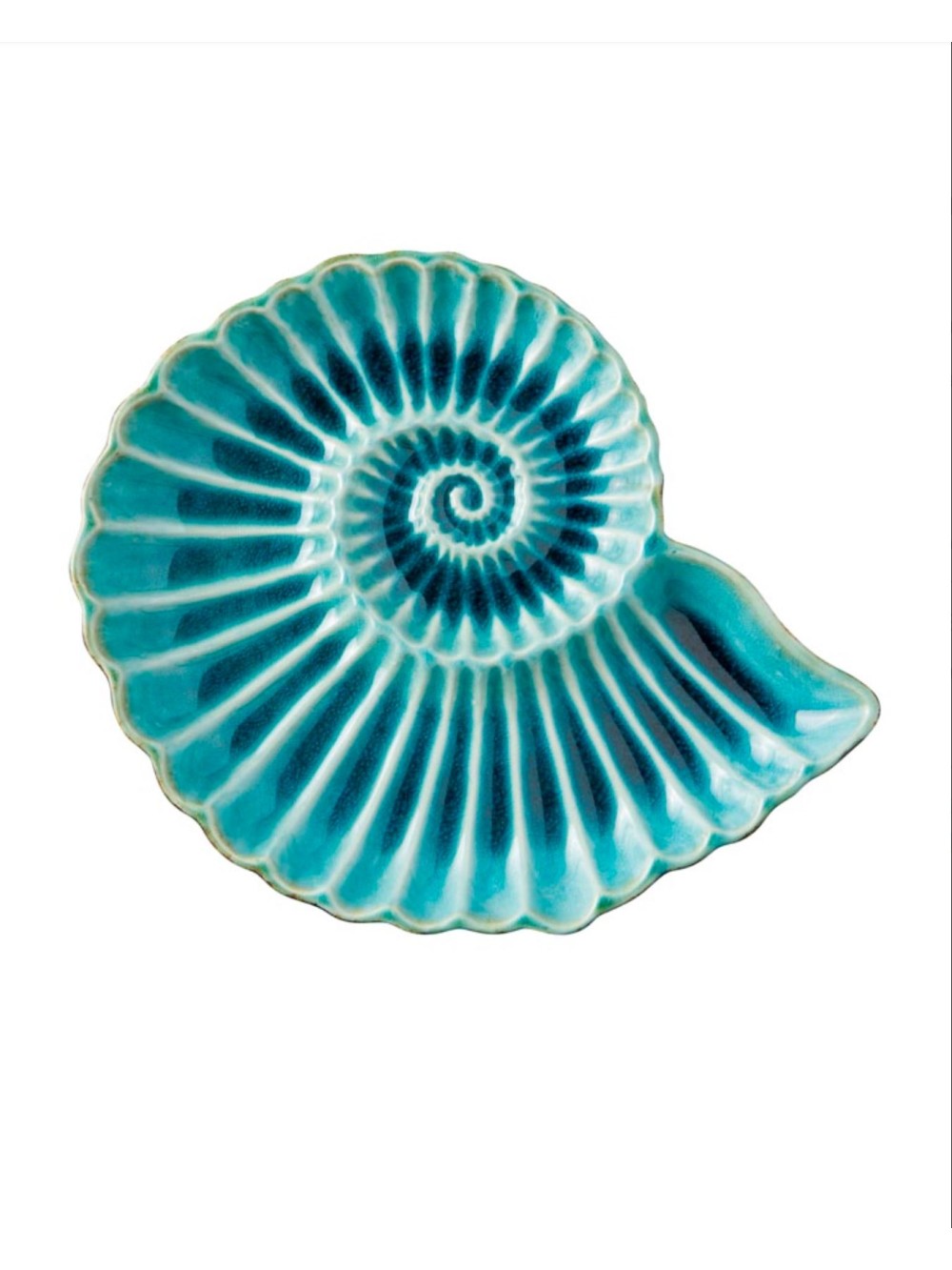 Petite assiette aqua coquillage rond