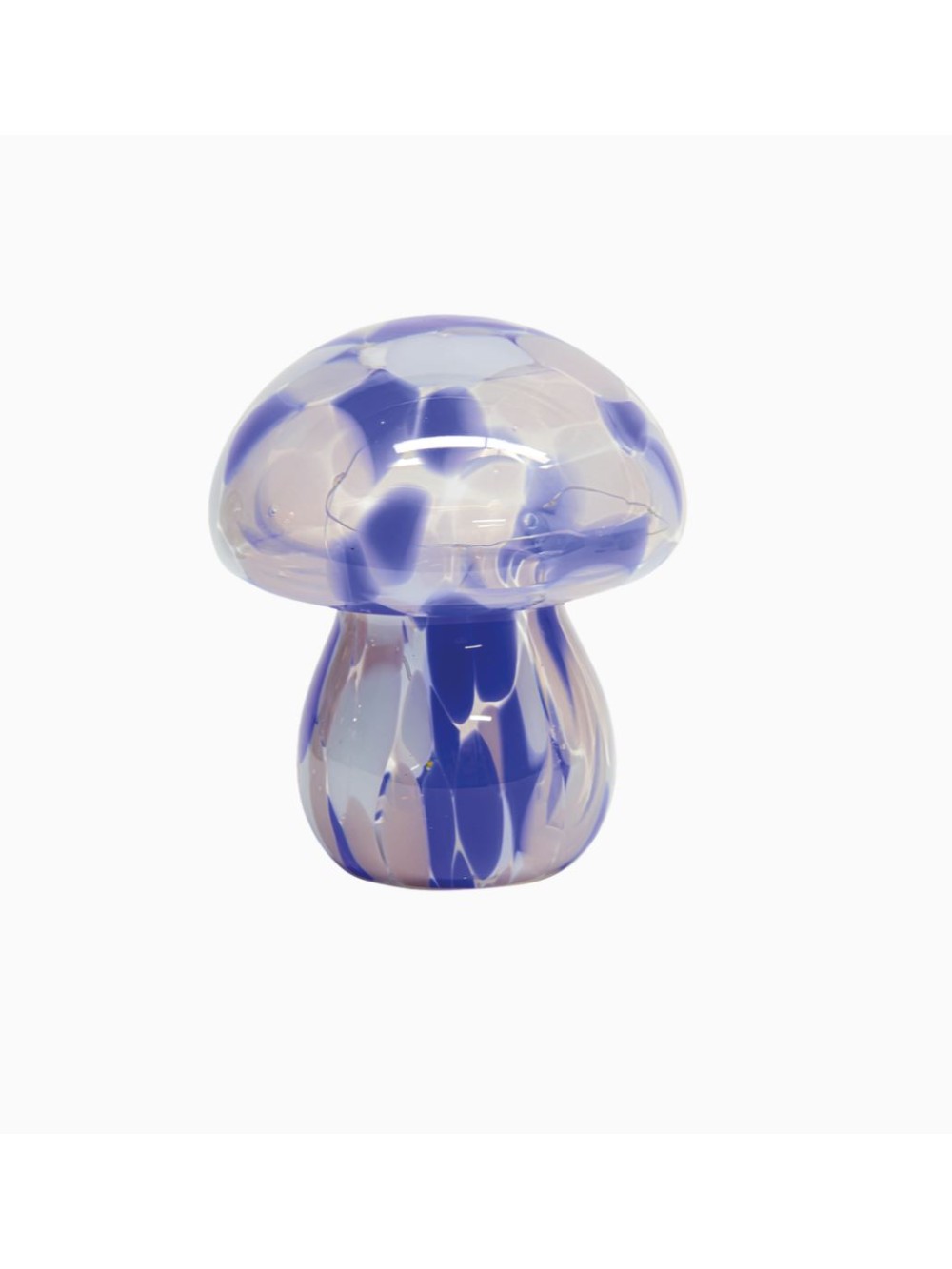 Déco LED champi tacheté bleu à piles D13,5 H15,5cm
