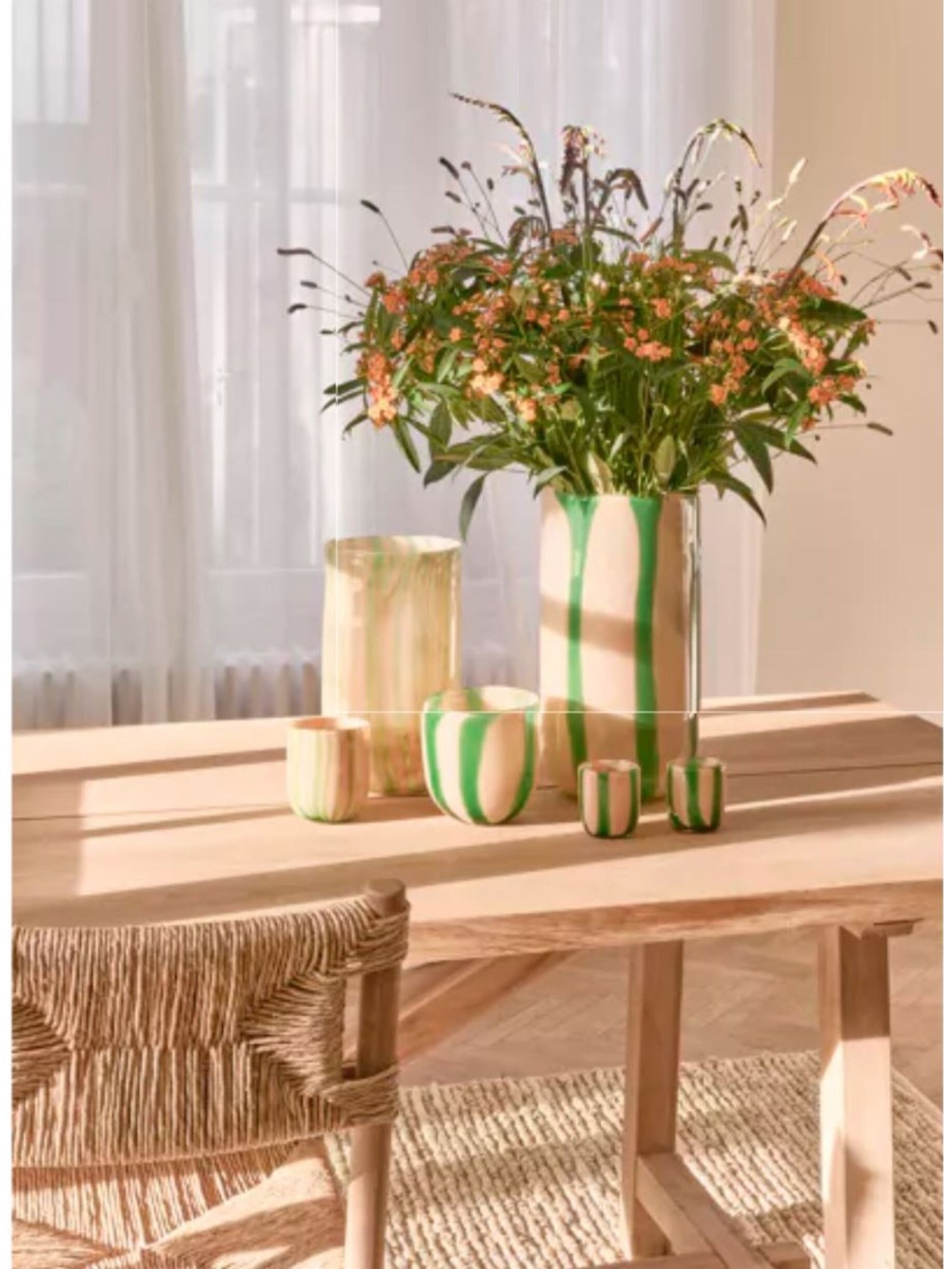 CANNES - vase/photophore - verre - DIA 13 x H 14,5 cm - vert