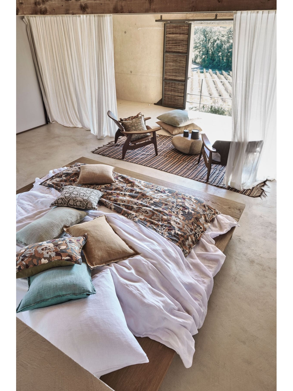 Édredon en lin imprimé floral - Trieste