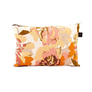 Trousse en lin imprimé floral - Trieste