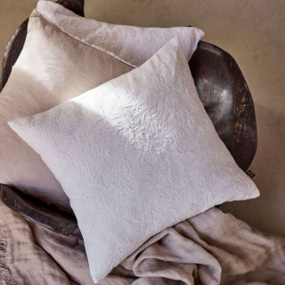 Housse de coussin en lin brodé - Phoenix