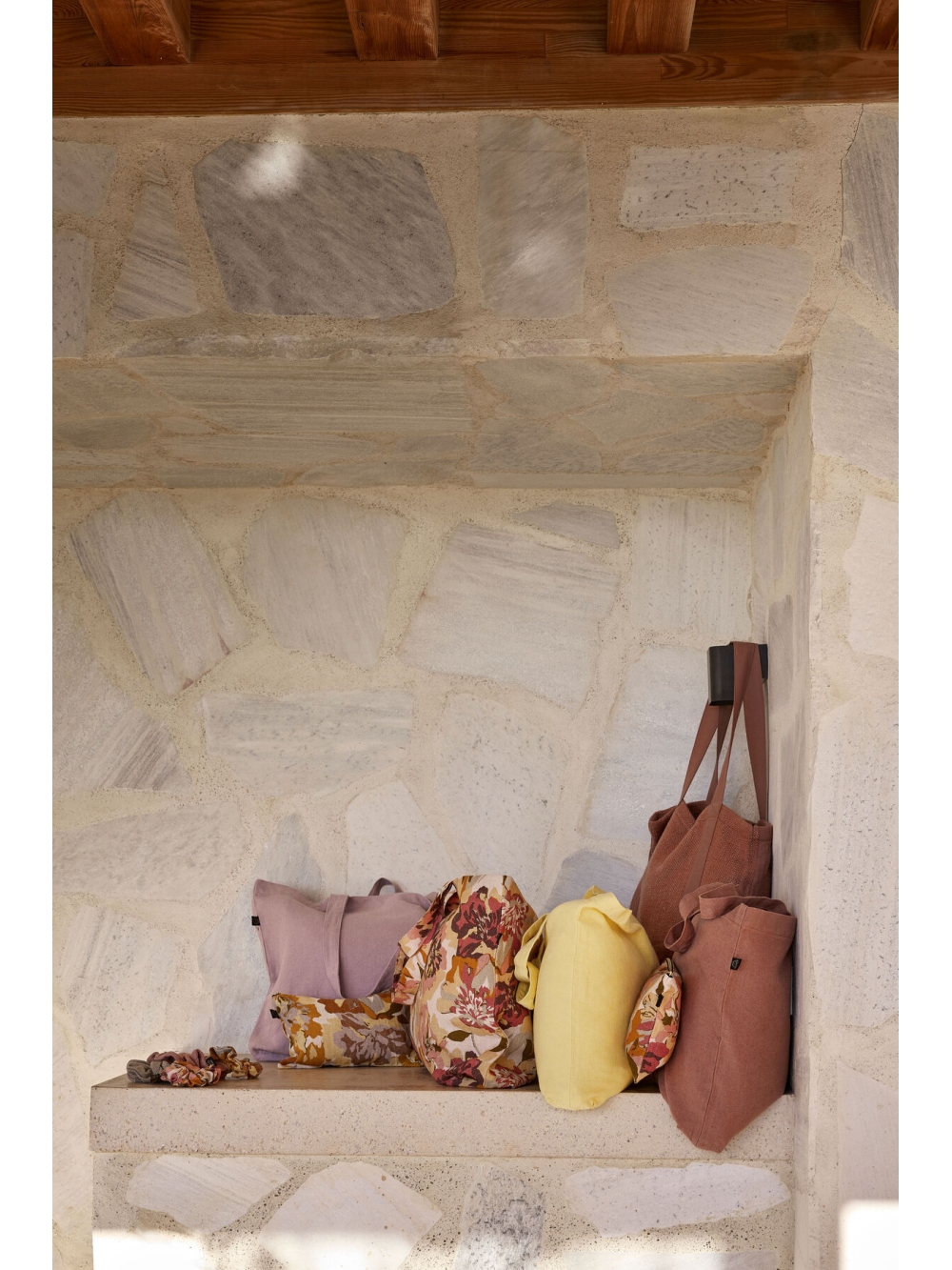 Trousse en lin imprimé floral - Trieste