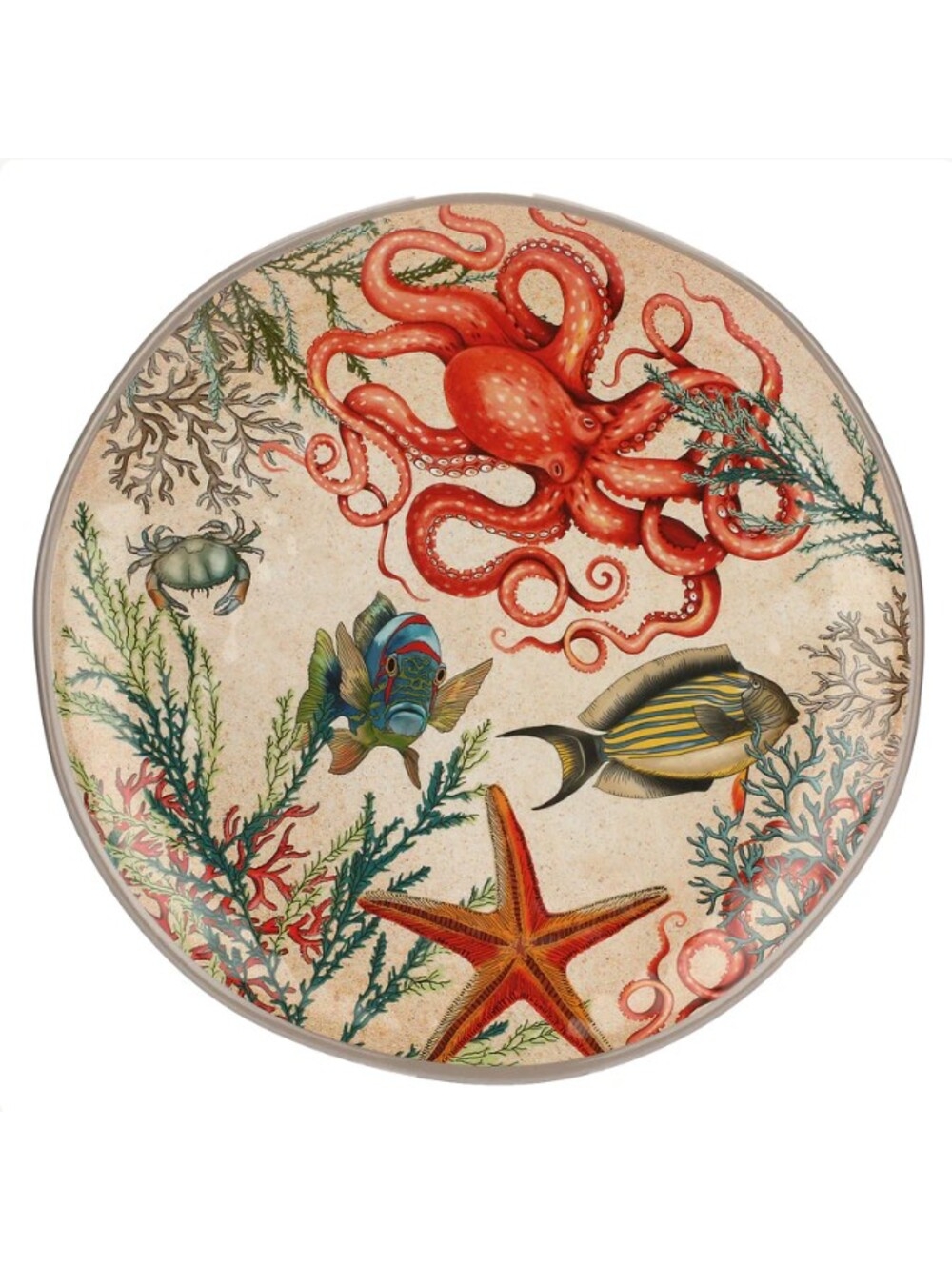 Plat rond en mélamine Sealife 42cm