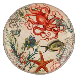 Plat rond en mélamine - Sea Life Ø 42 cm
