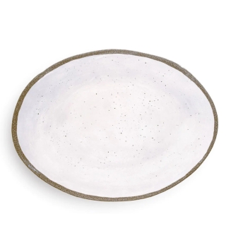 Grand Plateau Ovale Terrae Bianco en mélamine 49 cm