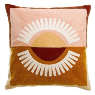 Coussin brodé Eol Naturel 45 x 45cm
