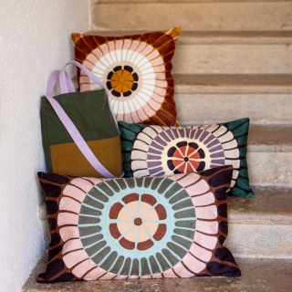Coussin brodé Zeno Forêt 40 x 65cm