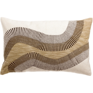 Coussin brodé Hiro Naturel/Galet 40X65cm