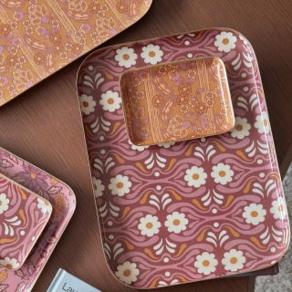 Plateau émaillé 36 cm x 26 cm - Gypsies auburn