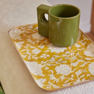 Plateau émaillé 30 cm x 21 cm - Tupia absynthe