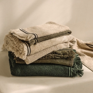 Serviette éponge en coton et lin - Cupabia
