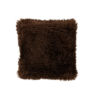 COUSSIN FAUSSE FOURRURE Marron Foncé 45x45cm- Moutie
