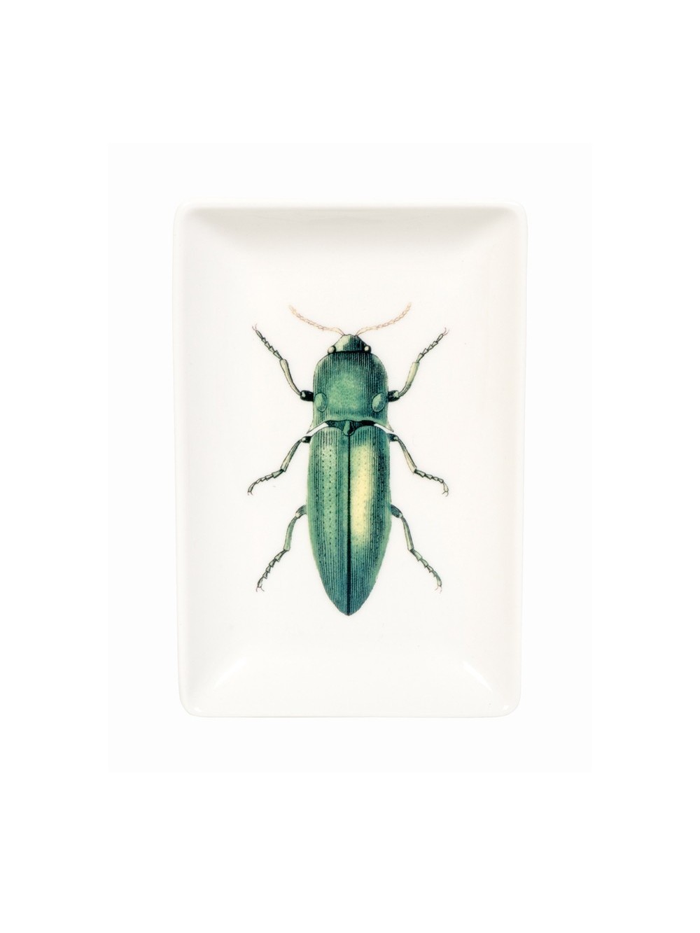 PLATEAU TRINKET TRAY GREEN BEETLE 15X10CM