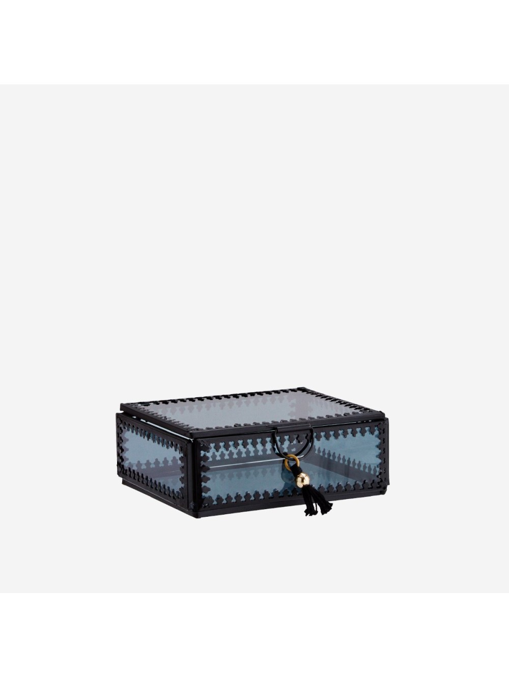 BOITE EN VERRE NOIR METAL NOIR 11.5X9X4