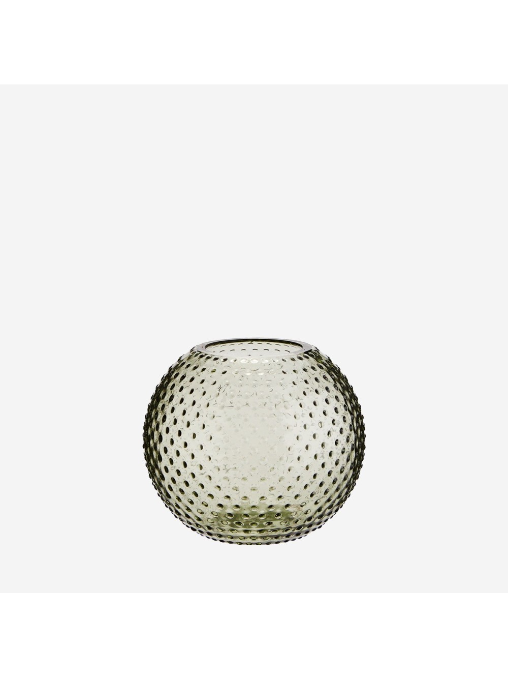 VASE ROND DOTS VERRE TRANSPARENT VERT D10XH10