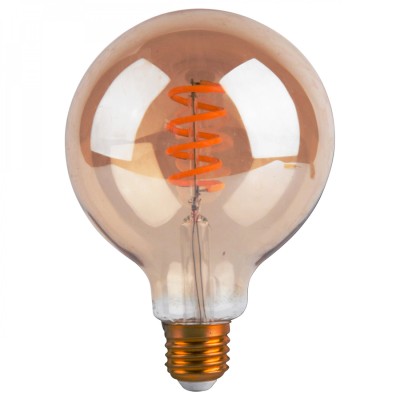 AMPOULE LED GLOBE GM TWIST 4W E27 AMBRE D12,5 H17,5CM DIMMABLE