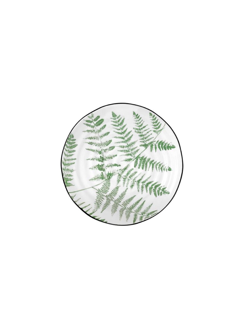 ASSIETTE JUNGLE FEUILLES DE PALMIER VERTES
