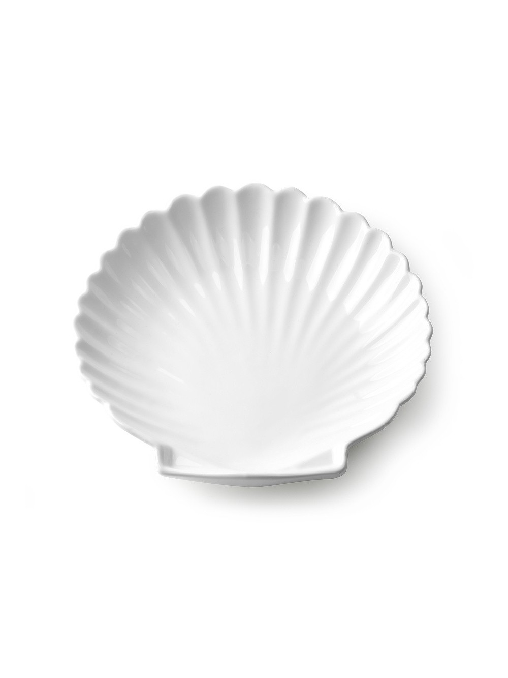 PLAT PORCELAINE BLANC COQUILLAGE L