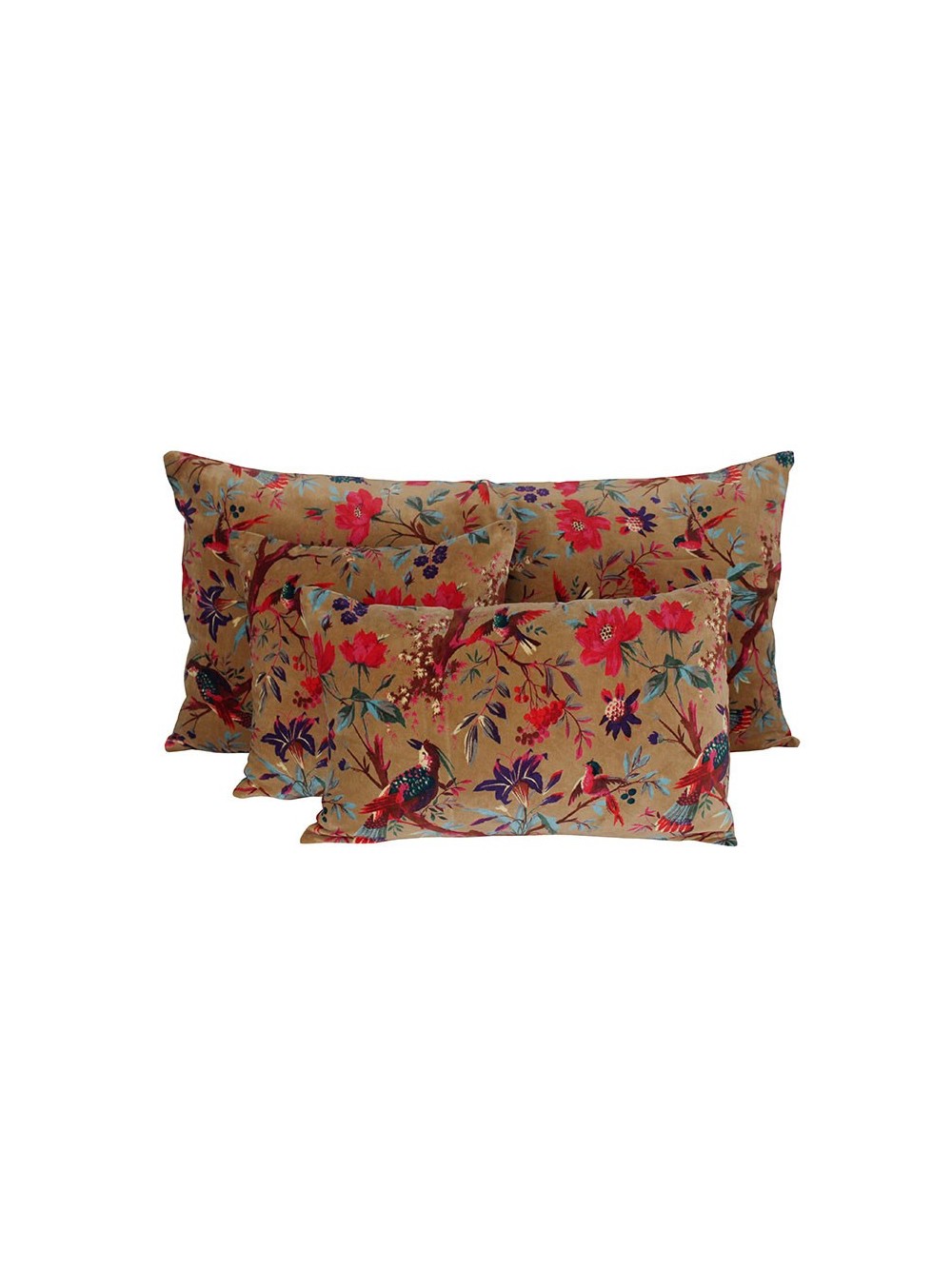 Coussin en velours Birdy Tabac