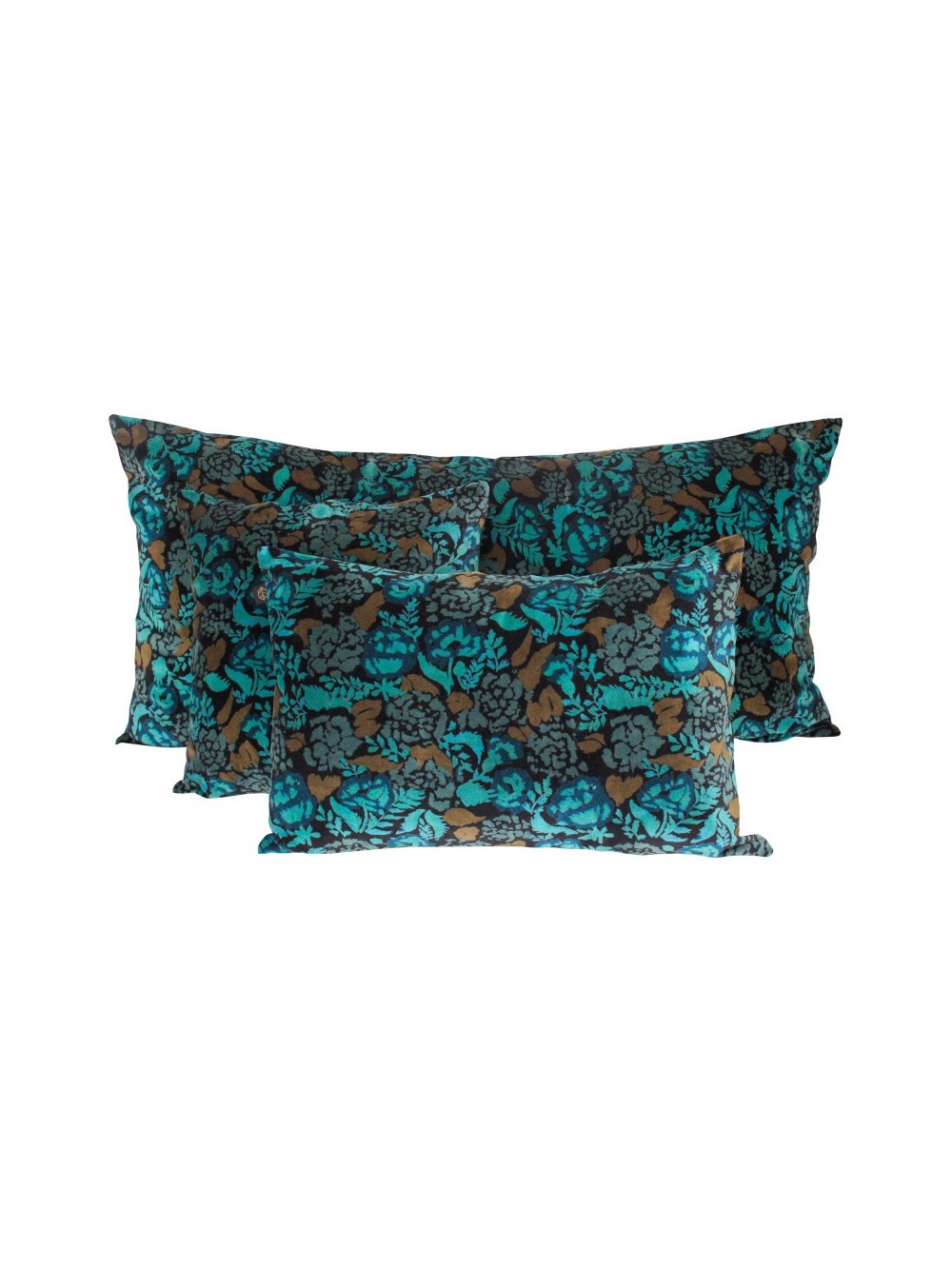 Coussin en velours Mharas Bleu de Prusse